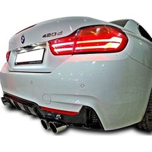 Bmw 4 Serisi F32 F33 F36 M-Perfomance Sağ-Sol Cift Cıkış Arka Tampon Eki - Difüzör (Plastik)