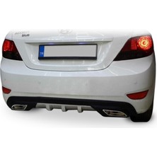 Drs Tuning Hyundai Accent Blue Egzoz Görünümlü Universal Arka Tampon Eki - Difüzör (Plastik)
