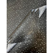 Tuğset Etiket Gümüş Yıldız Desenli Pelur Kağıdı - Siyah 50 x 70 cm 10'lu