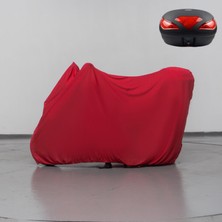 Teksin Peugeot Geopolis 300 Çantalı Kırmızı Kumaş Motosiklet Branda Motor Penye Branda