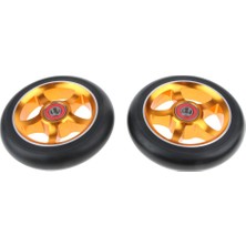 Remiel 2x Profesyonel 110MM Metal Çekirdek Kaykay Scooter Scooter Wheels Yedek Parça Altın 1  (Yurt Dışından)