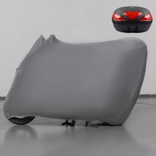 Teksin Kanuni Trex 125 Çantalı Gri Kumaş Motosiklet Branda Motor Penye Branda