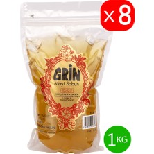 Grin Ekolojik Jel Arap Sabunu, 8 Adet 1 kg Ayçiçek Yağlı Macun Formunda Sabun (Toplam 8 Kg)