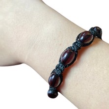 Kırmızı Sanat Evi Koyu Yeşil & Siyah Örme Ayarlamalı Bileklik