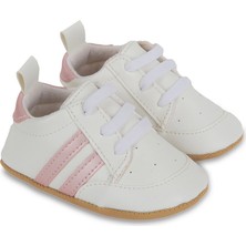 First Step Pembe Çizgili Beyaz Kız Bebek Spor Patik AYAKKABI-G-2354