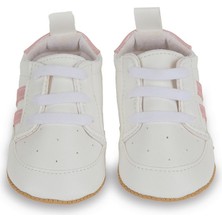 First Step Pembe Çizgili Beyaz Kız Bebek Spor Patik AYAKKABI-G-2354