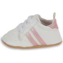 First Step Pembe Çizgili Beyaz Kız Bebek Spor Patik AYAKKABI-G-2354