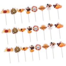 24PCS Cupcake Toppers Yemek Dekorunu Seçer Noel