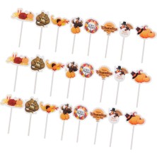 24PCS Cupcake Toppers Yemek Dekorunu Seçer Noel