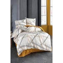 Kristal Ranforce Çift Kişilik Nevresim Takımı Prizma Kahve