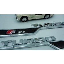 DK Tuning Audi Turbo S Line Çamurluk Yanı 3m Krom Abs Logo 2 Li Set