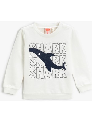 Koton Köpek Balığı Baskılı Sweatshirt