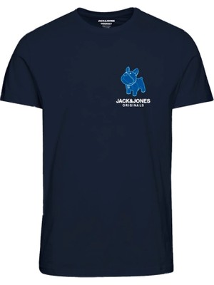 Jack & Jones Jorpal Tee Ss Crew Neck Fst Lacivert Erkek T-Shirt 12232653-Navy