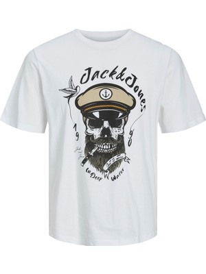 Jack & Jones Jorroxbury Tee Ss Crew Neck Sn Beyaz Erkek T-Shirt 12227779-Brigh