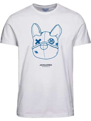 Jack & Jones Jorpal Tee Ss Crew Neck Fst Beyaz Erkek T-Shirt 12232653-Brigh