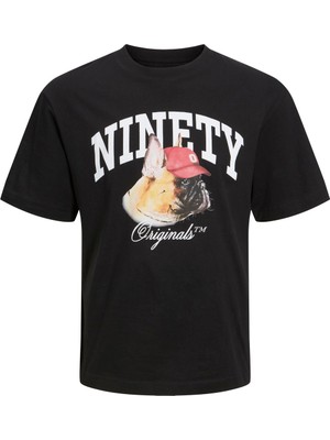 Jack & Jones Jordenım Dog Tee Ss Crew Neck Siyah Erkek T-Shirt 12229290-Black
