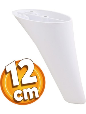 Badem10 Napoli Lüks Mobilya Kanepe Sehpa Tv Ünitesi Koltuk Ayağı 12 cm Beyaz Baza Ayakları