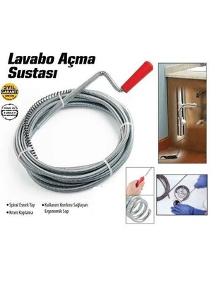 Ozaslan Lavabo Açma Teli Sustası - 8 Metre Gider Açıcı Tel Banyo Mutfak Lavabo Açıcı Tel