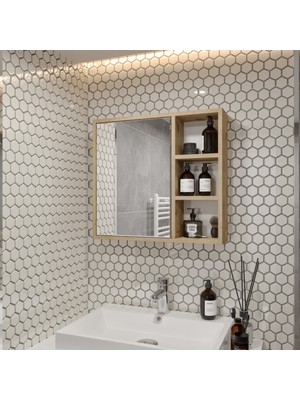 Rosepal Mobilya Banyo Tuvalet Aynalı Lefkas Dolap 65'