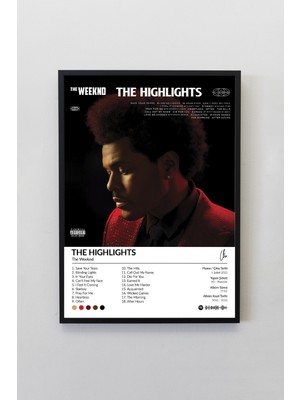 House Gorgeous The Weeknd Highlights Albümü Siyah Çerçeveli Spotify Barkodlu Albüm Poster Tablo
