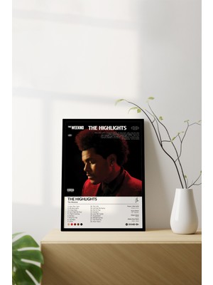 House Gorgeous The Weeknd Highlights Albümü Siyah Çerçeveli Spotify Barkodlu Albüm Poster Tablo