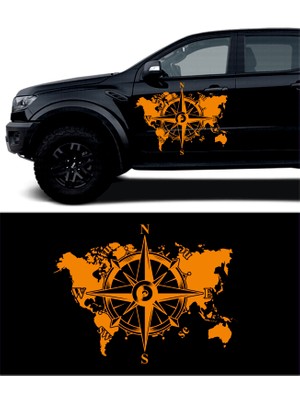 Melek Pazarı Dünya Pusula Off Road Karavan STICKER-S1322