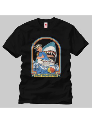 Built By Crazy This Is Me Funny Stay Positive Shark Attack Unisex Tişört