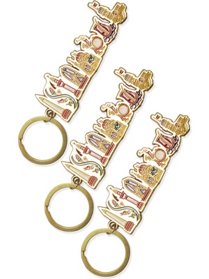 Göztepe Avm Metal İstanbul Silüet Modeli Anahtarlık 3'lü