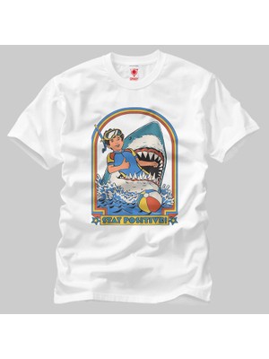 Built By Crazy This Is Me Funny Stay Positive Shark Attack Unisex Tişört