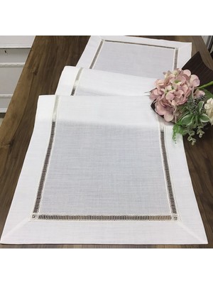 Oya Home Kolber Detaylı Kırık Beyaz Runner - 45 x 150 cm