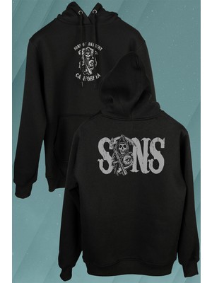 Kendim Seçtim Sons Of Anarchy Redwood Original Anarşi Eylem Ön ve Arka Baskılı Sweatshirt Kapüşonlu Hoodie