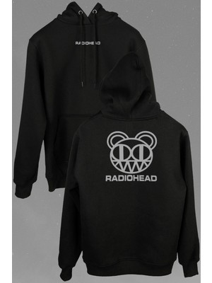 Kendim Seçtim Radiohead Radio Head Logo Thom Yorke Ön ve Arka Baskılı Sweatshirt Kapüşonlu Hoodie