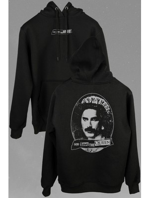 Kendim Seçtim God Save The Queen Freddie Mercury Ön ve Arka Baskılı Sweatshirt Kapüşonlu Hoodie