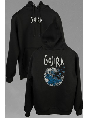 Kendim Seçtim Gojira Progresıf Metal Logo Ön ve Arka Baskılı Sweatshirt Kapüşonlu Hoodie