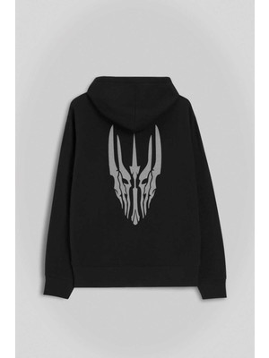 Kendim Seçtim Lord Of The Rings Sauron Logo Ön ve Arka Baskılı Sweatshirt Kapüşonlu Hoodie