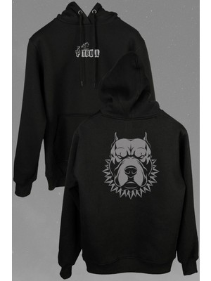 Kendim Seçtim Pıtbull Pit Bull Dog Köpek Kafa Ön ve Arka Baskılı Sweatshirt Kapüşonlu Hoodie