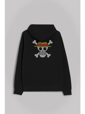 Kendim Seçtim One Piece Straw Hat New World Computer Ön ve Arka Baskılı Sweatshirt Kapüşonlu Hoodie