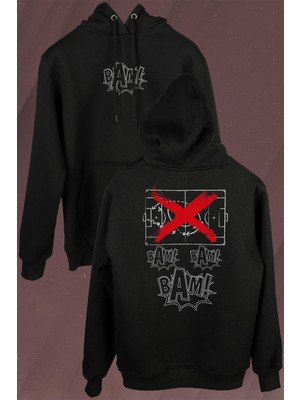 Kendim Seçtim Bam Bam Bam Taktik Maktik Yok Futbol Maç Ön ve Arka Baskılı Sweatshirt Kapüşonlu Hoodie