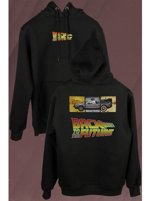 Kendim Seçtim Back To The Future Geleceğe Dönüş Ön ve Arka Baskılı Sweatshirt Kapüşonlu Hoodie
