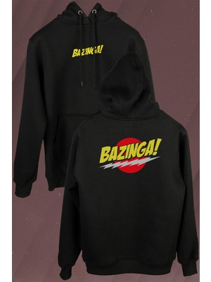 Kendim Seçtim Bazinga Şaka The Bıg Bang Theory Sheldon Cooper Ön ve Arka Baskılı Sweatshirt Kapüşonlu Hoodie