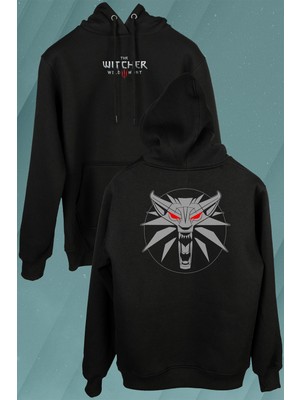 Kendim Seçtim The Witcher Avatar Wild Hunt Online Oyun Wolf Ön ve Arka Baskılı Sweatshirt Kapüşonlu Hoodie