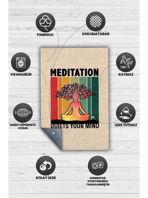 Homshtag Zihnini Sakinleştir Renkli Halı Meditasyon Sever Halısı Hediyelik Halı Yoga Halısı