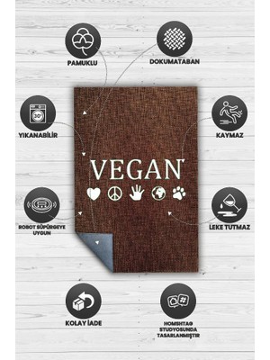 Homshtag Vegan Dokuma Tabanlı Yıkanabilir Kaymaz Vegan Halısı