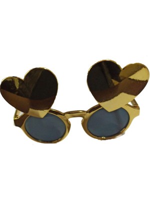 Pandoli Altın Renk Kalp Şekilli Parti Gözlüğü 1 Adet