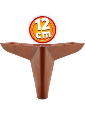 Nzb Lüks Mobilya Kanepe Sehpa Puf Koltuk Ayağı 12 cm Kahverengi Ahşap Desenli Baza Ayak