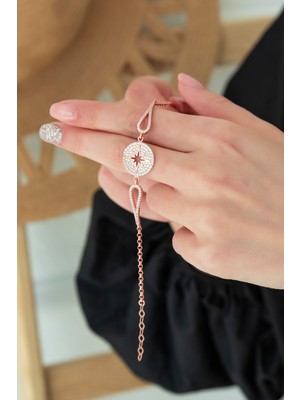 Nereze 925 Ayar Kelepçe Model Kutup Yıldızı Bileklik Kadın Gümüş Bileklik