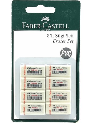 Faber-Castell 8'li Beyaz Silgi Pvc Paket