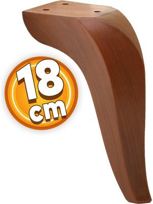 Badem10 Harvey Lüks Mobilya Kanepe Tv Ünitesi Koltuk Ayağı 18 Cm Kahverengi Ahşap Desenli Baza Ayakları