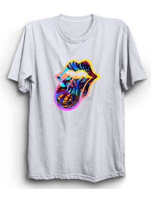 The Fame Rolling Stones Colorful Design Rock Metal Tişört