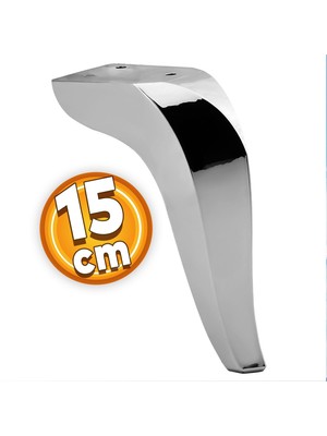 Badem10 Harvey Lüks Mobilya Kanepe Sehpa Tv Ünitesi Koltuk Ayağı 15 Cm Krom Baza Ayakları